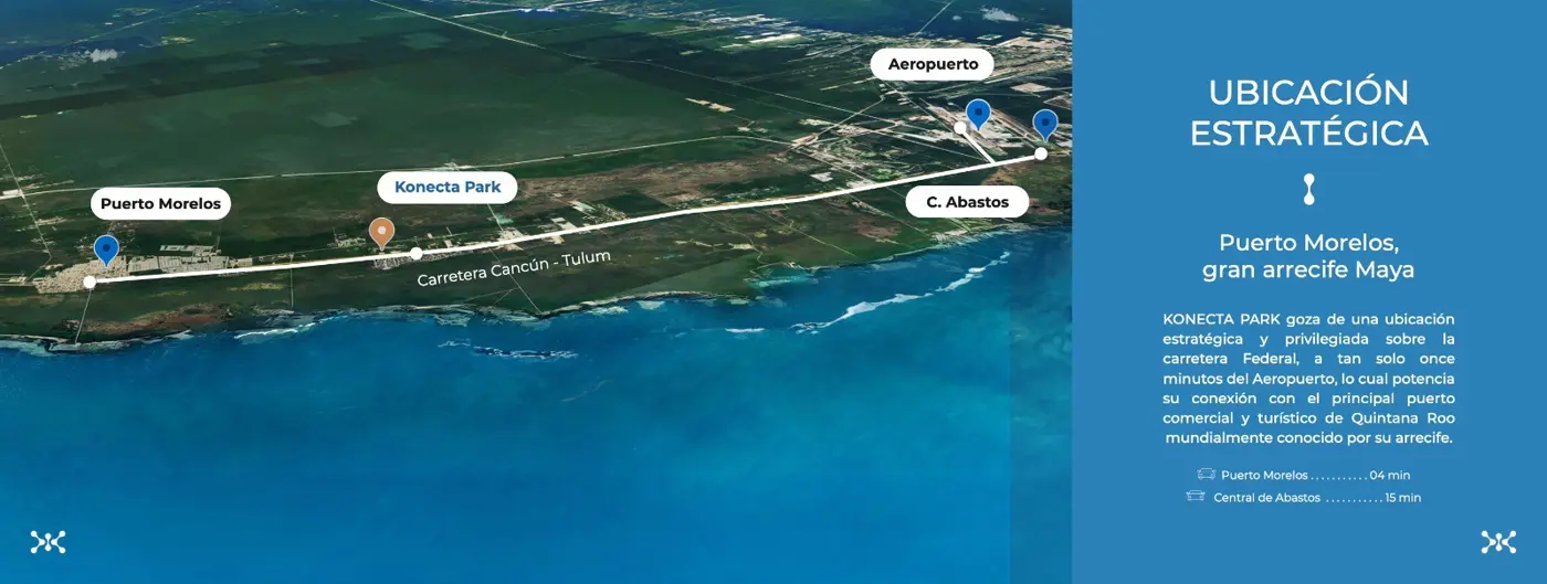 Ubicación estratégica de Konecta Park en Puerto Morelos